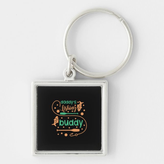 Fishing Art Daddy Fisher Friends Keychain (Front)