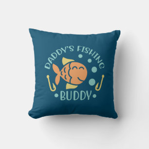 Fishing Art Daddy Fishing Friends Throw Pillow