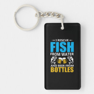 Fishing Art I Rescue Fish From Water Keychain