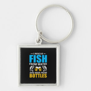 Fishing Art I Rescue Fish From Water Keychain