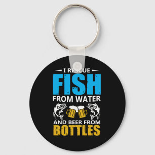 Fishing Art I Rescue Fish From Water Keychain