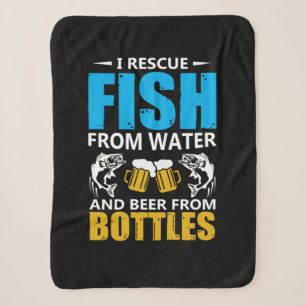 Fishing Art I Rescue Fish From Water Sherpa Blanket