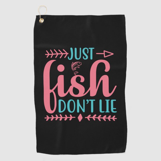 Fishing Art Just Fish Golf Towel (Front)