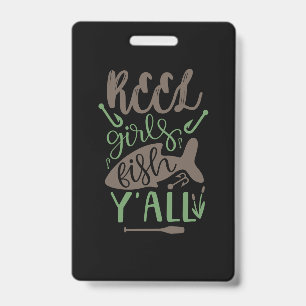 Fishing Art Real Girls Fish Yall Badge