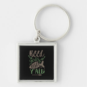 Fishing Art Real Girls Fish Yall Keychain