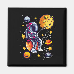 Fishing Astronaut In Space Planets Galaxy Fisherma Magnet