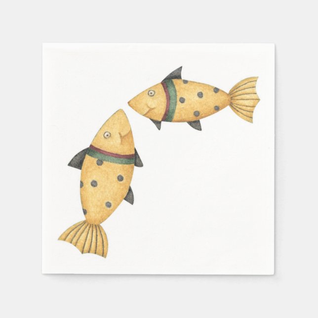 Fishing at Cabin Napkin (Front)
