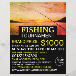 Fishing at Sunrise, Fishing Tournament Event Flyer