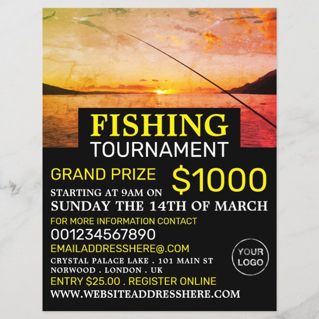Fishing at Sunrise, Fishing Tournament Event Flyer (Front)