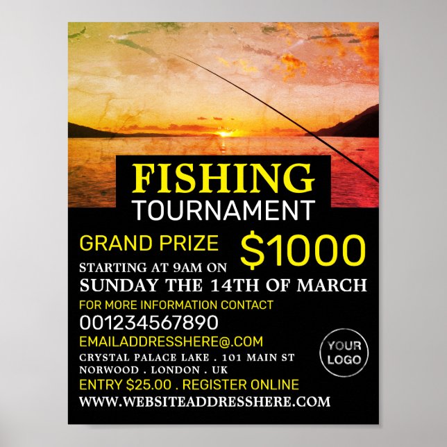 Fishing at Sunrise, Fishing Tournament Event Poster (Front)