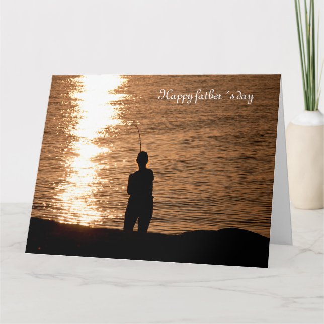 Fishing at sunset father´s day card (Front)