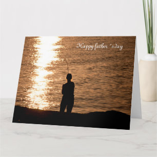 Fishing at sunset father´s day card