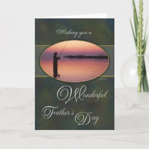 Fishing at Sunset Father's Day Card
