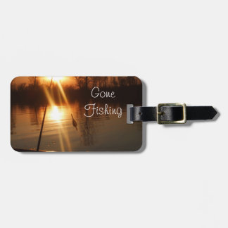 Fishing At Sunset Luggage Tag