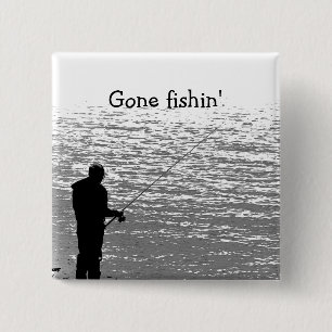 Fishing at the Lake 2 Inch Square Button