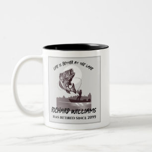 Fishing At the Lake Fisherman Vintage Gift Two-Tone Coffee Mug