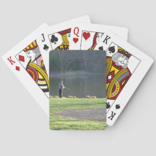 Fishing at the Pond Trees Playing Cards