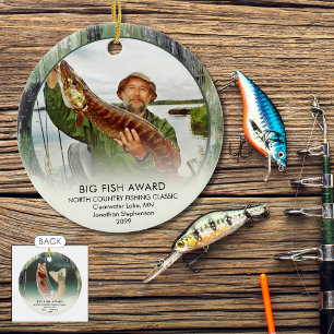 Fishing Award Photo Keepsake Ceramic Ornament
