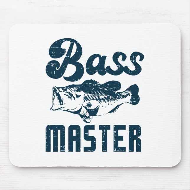 Fishing B Master Funny Largemouth Angler Men Women Mouse Pad (Front)