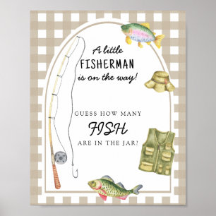 Fishing baby shower - guess how many fish poster
