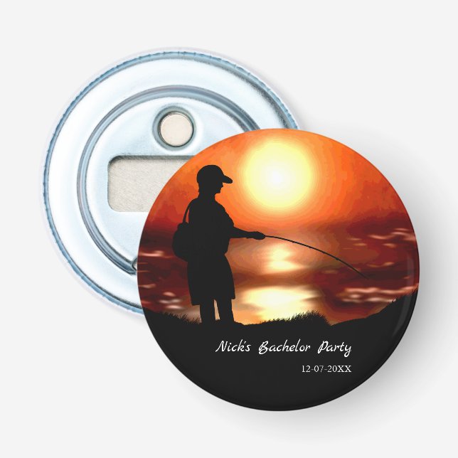 Fishing bachelor party Fishing lover Fishing party Bottle Opener (Front)