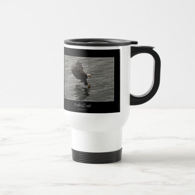 Fishing Bald Eagle Gift Set Travel Mug (Right)