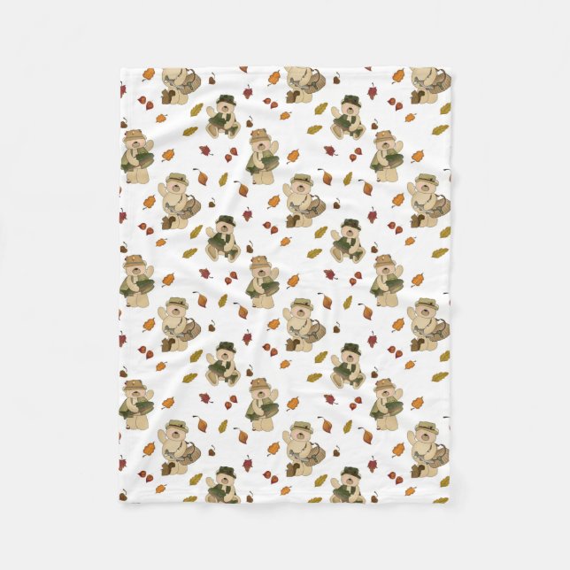 FISHING BEAR FLEECE BLANKET (Front)