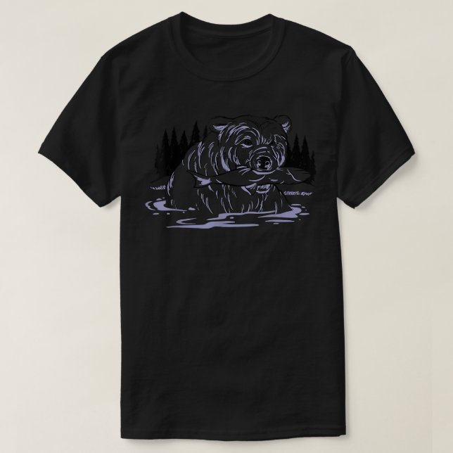 Fishing Bear  T-Shirt (Design Front)
