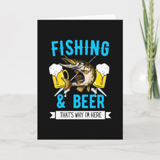 Fishing & Beer Funny Fisherman Angling Design Card