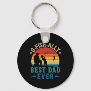 Fishing Best Dad Ever Ofishally Sunset Fisherman Keychain