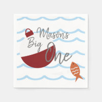 Fishing Big One First Birthday Fish Waves