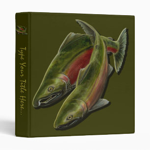 Fishing Binder Coho Salmon Art Book Binder Album