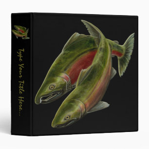 Fishing Binder Coho Salmon Art Book Binder Album