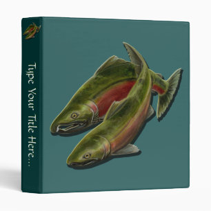 Fishing Binder Coho Salmon Art Book Supplies