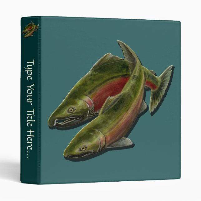 Fishing Binder Coho Salmon Art Book Supplies (Front/Spine)