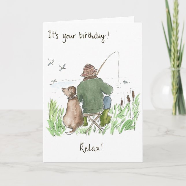 'Fishing' Birthday Card (Front)