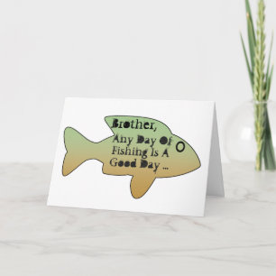 Fishing birthday for a brother, big fish on front. card