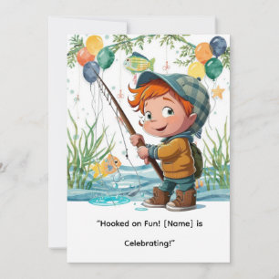 Fishing Birthday for Little Anglers Party  Invitation