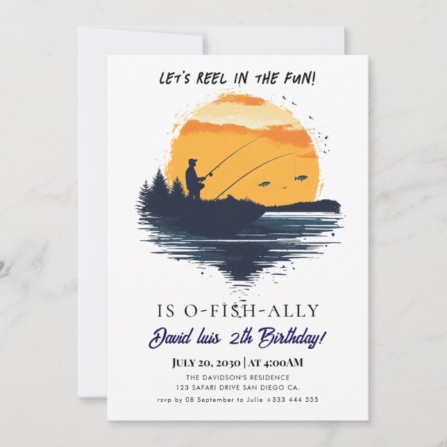 fishing  Birthday Invitation (Front)