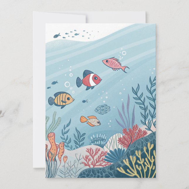 Fishing Birthday Invitation Card (Front)