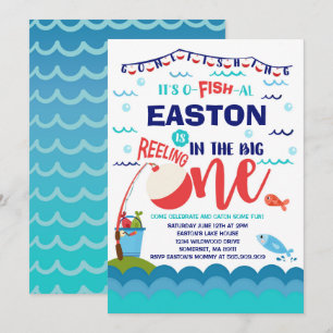 Fishing Birthday Invitation O-Fish-Ally One Party