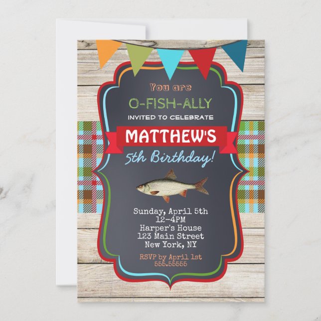 Fishing Birthday Invitations (Front)