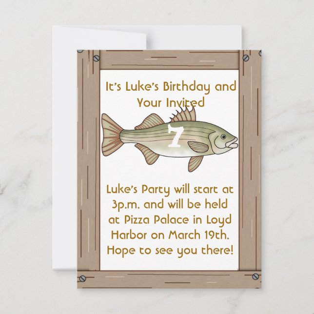 Fishing Birthday Party Boys Invitation (Front)