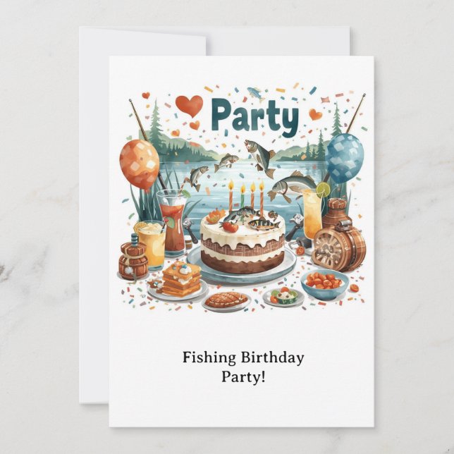 Fishing Birthday Party  Invitation (Front)