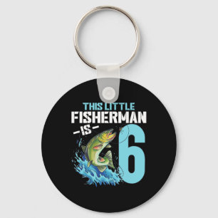 Fishing Birthday Shirt 6 Year Old Boy Fisher 6th B Keychain