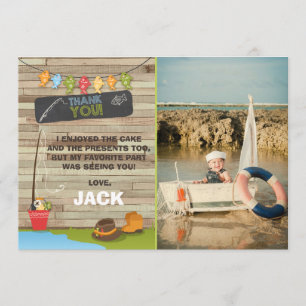 Fishing Birthday Thank You Card Fishing party