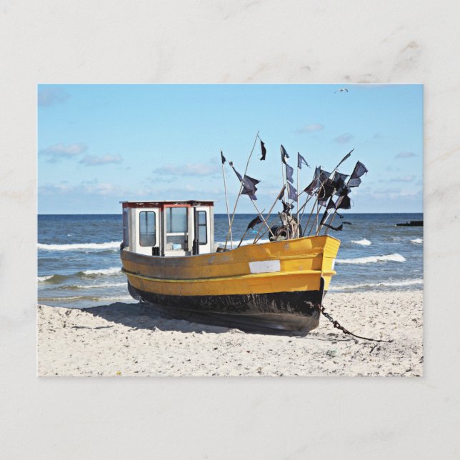 Fishing Boat At A Shore Postcard (Front)