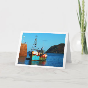 Fishing boat at Bonne Nuit, Jersey Holiday Card
