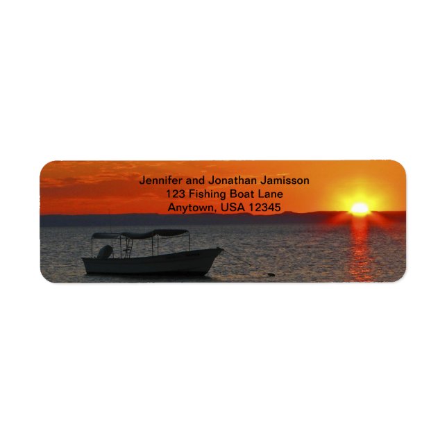 Fishing Boat at Sunset Return Address Labels (Front)
