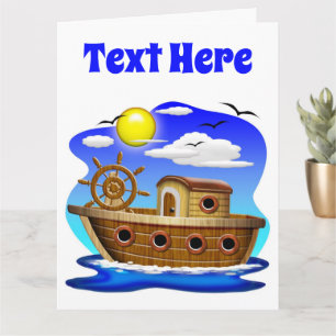 Fishing Boat Cartoon Card